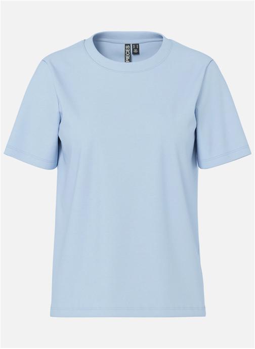 Pieces Tee-shirts T-shirt coton biologique droit - 17140802 femme bleu