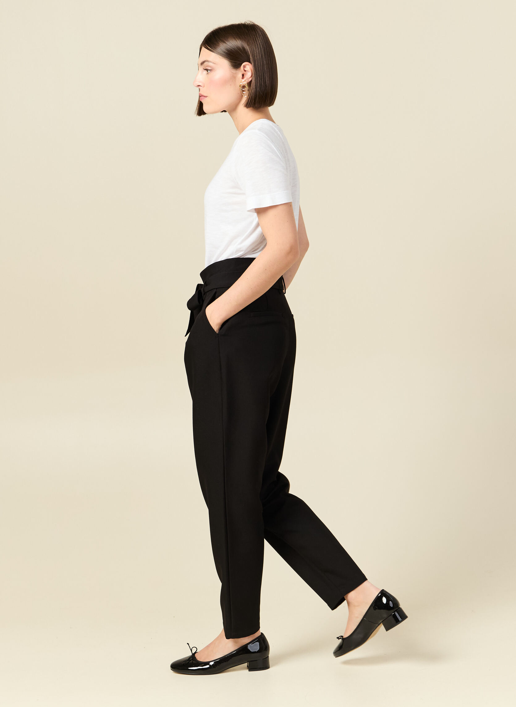 Pantalons droit CHARLIKROT#F femme noir Bonobo Pantalons droit CHARLIKROT#F femme noir Noir