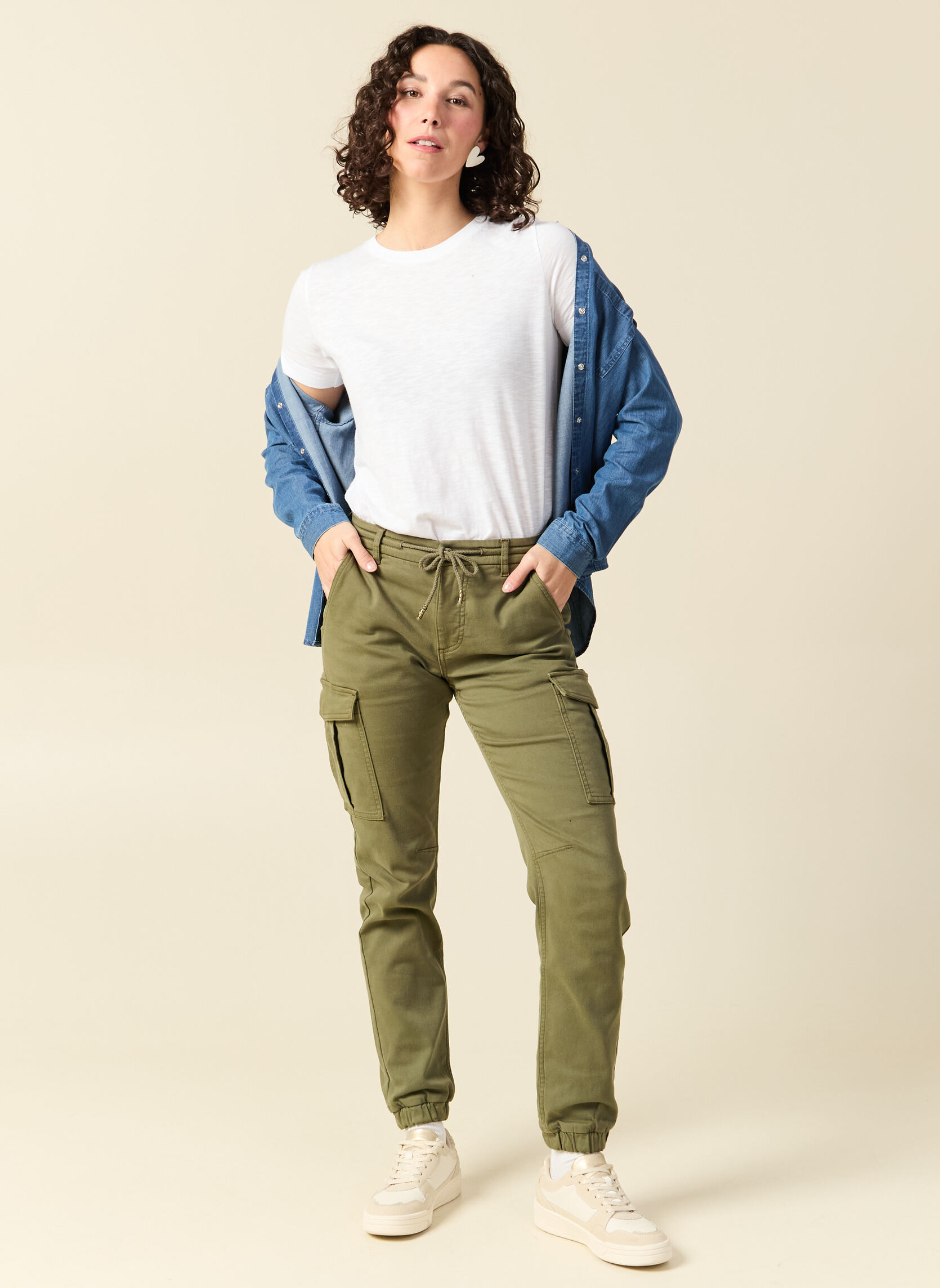 Pantalons droit BATTMAYE#F femme vert Bonobo Pantalons droit BATTMAYE#F femme vert Kaki