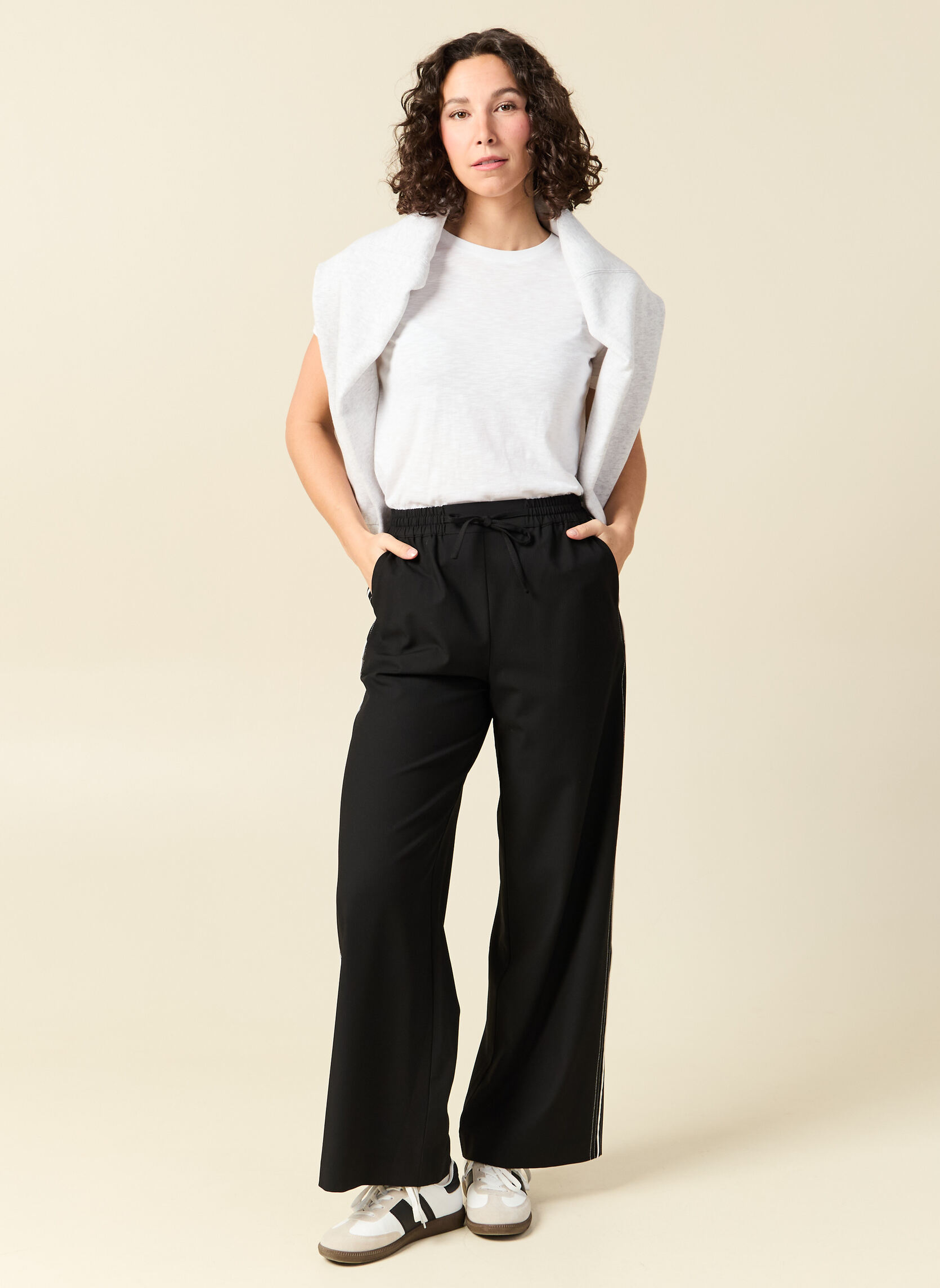 Pantalons droit LARGJOGF femme noir Bonobo Pantalons droit LARGJOGF femme noir Noir
