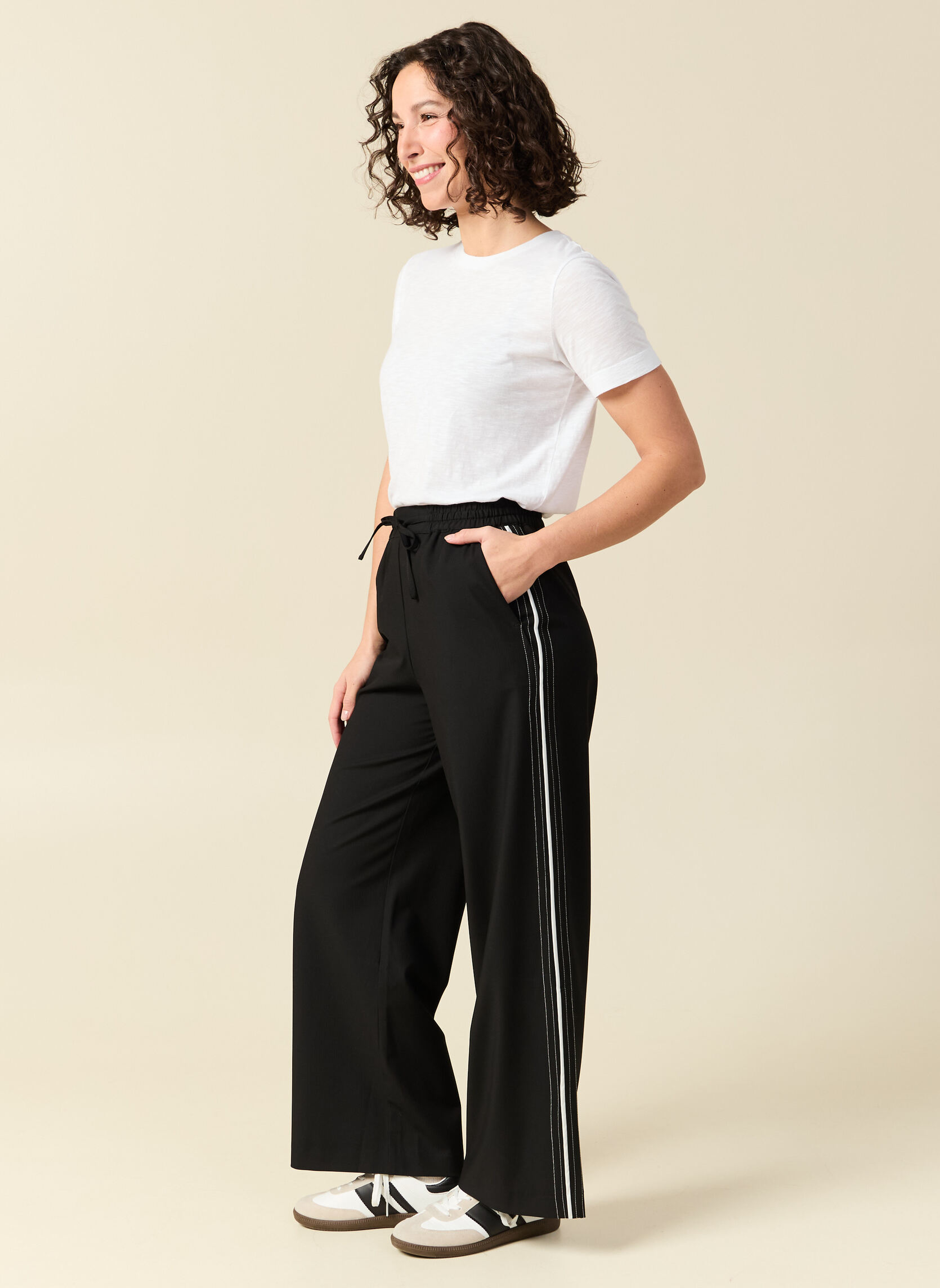 Pantalons droit LARGJOGF femme noir Bonobo Pantalons droit LARGJOGF femme noir Noir