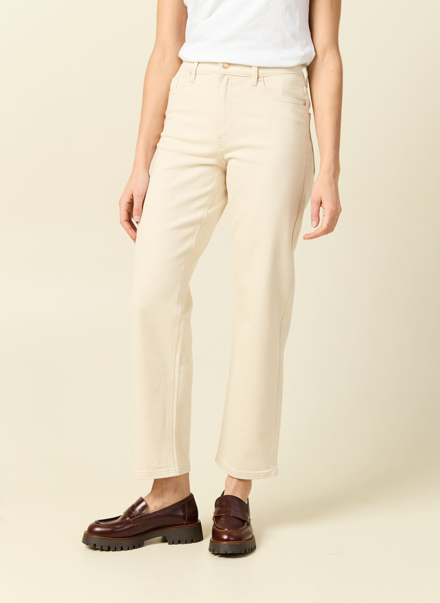 Jeans droit LONDON#ANKLE femme blanc Bonobo Jeans droit LONDON#ANKLE femme blanc Blanc