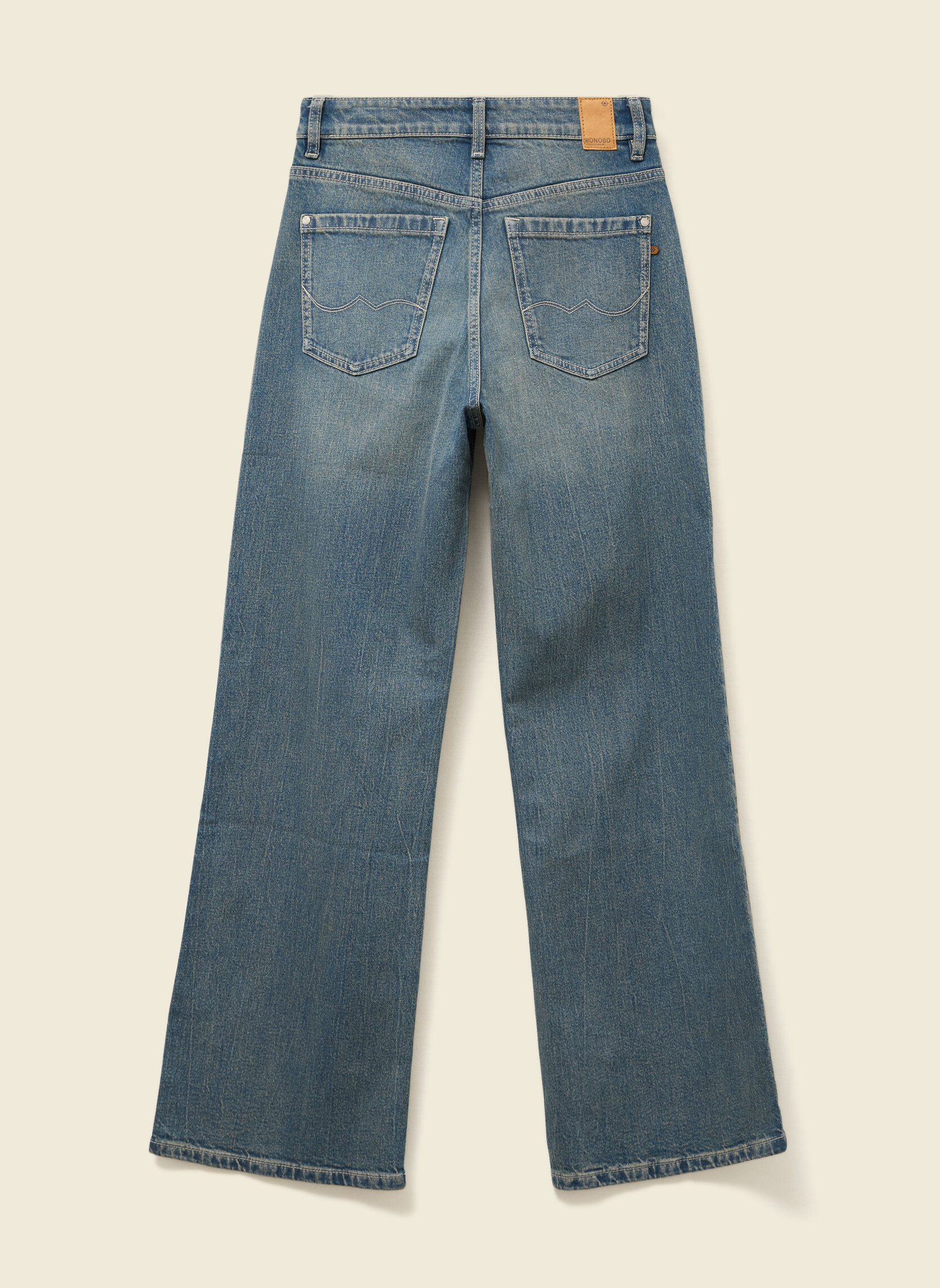 Jeans droit LISBOA#WIDE femme bleu Bonobo Jeans droit LISBOA#WIDE femme bleu Bleu délavé
