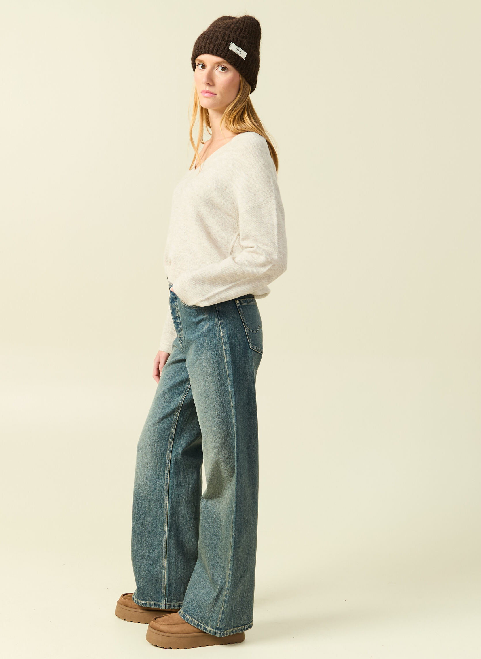 Jeans droit LISBOA#WIDE femme bleu Bonobo Jeans droit LISBOA#WIDE femme bleu Bleu délavé