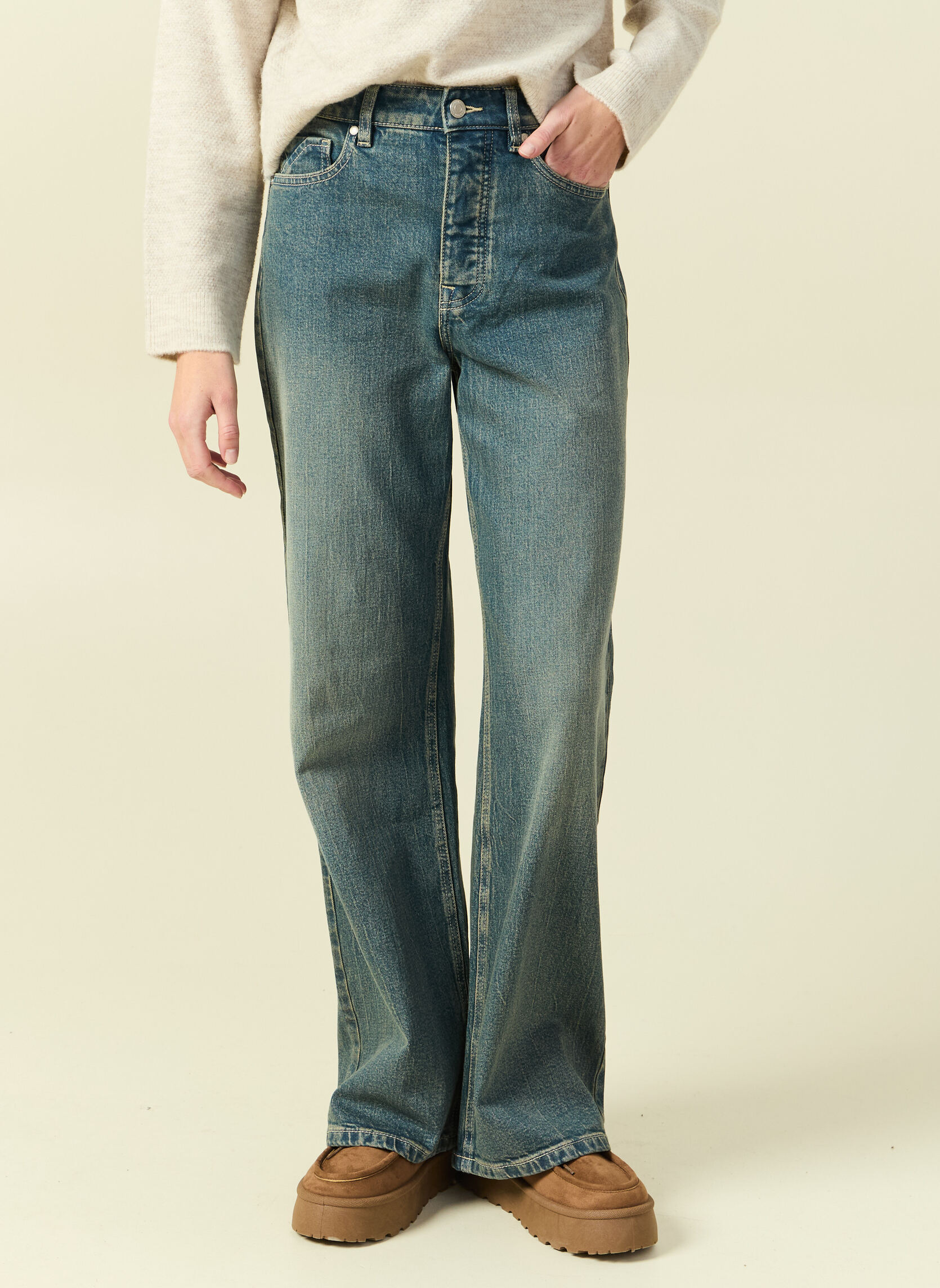 Jeans droit LISBOA#WIDE femme bleu Bonobo Jeans droit LISBOA#WIDE femme bleu Bleu délavé