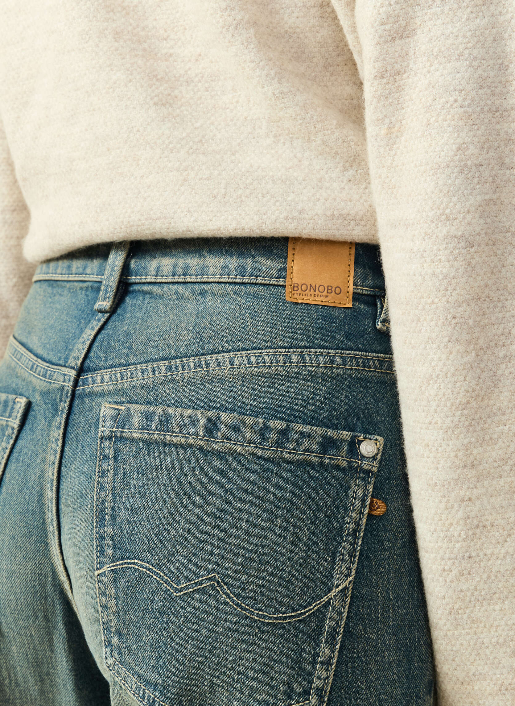 Jeans droit LISBOA#WIDE femme bleu Bonobo Jeans droit LISBOA#WIDE femme bleu Bleu délavé