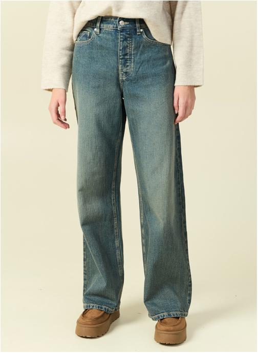 Bonobo Jeans droit LISBOA#WIDE femme bleu