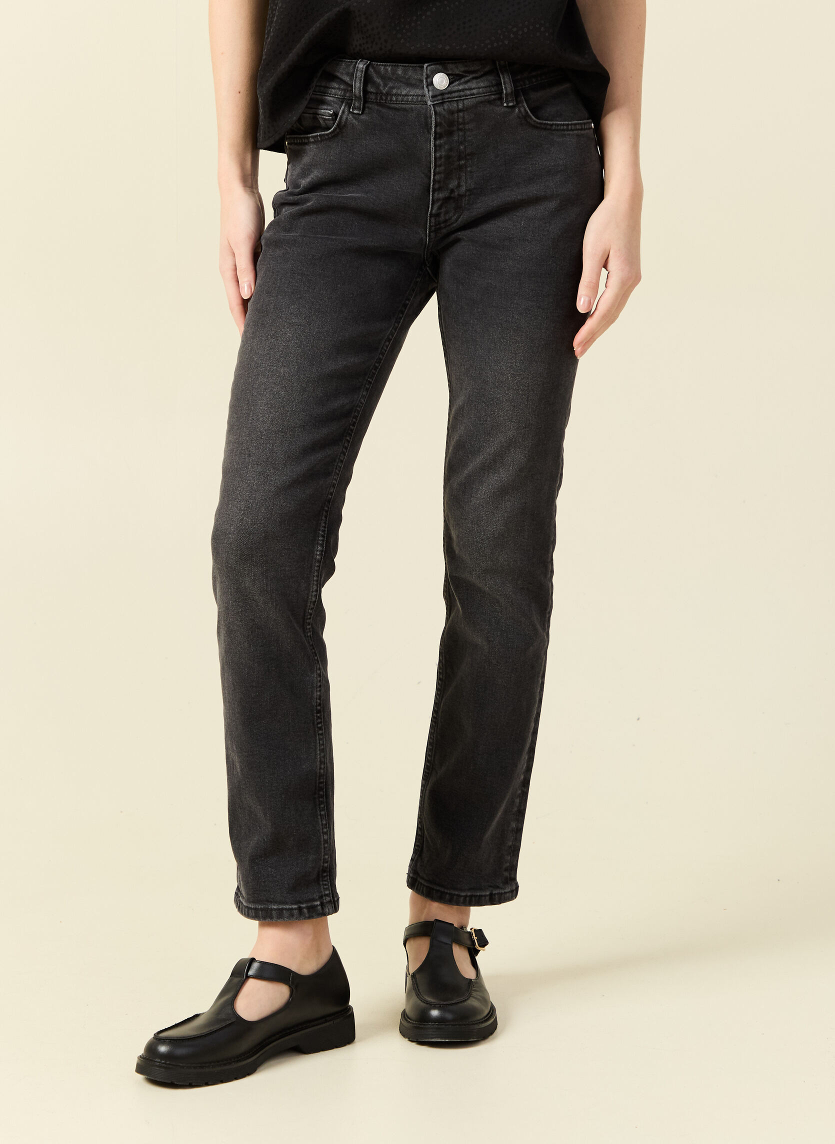 Jeans droit SOFIA-INDIE femme noir Bonobo Jeans droit SOFIA-INDIE femme noir Noir