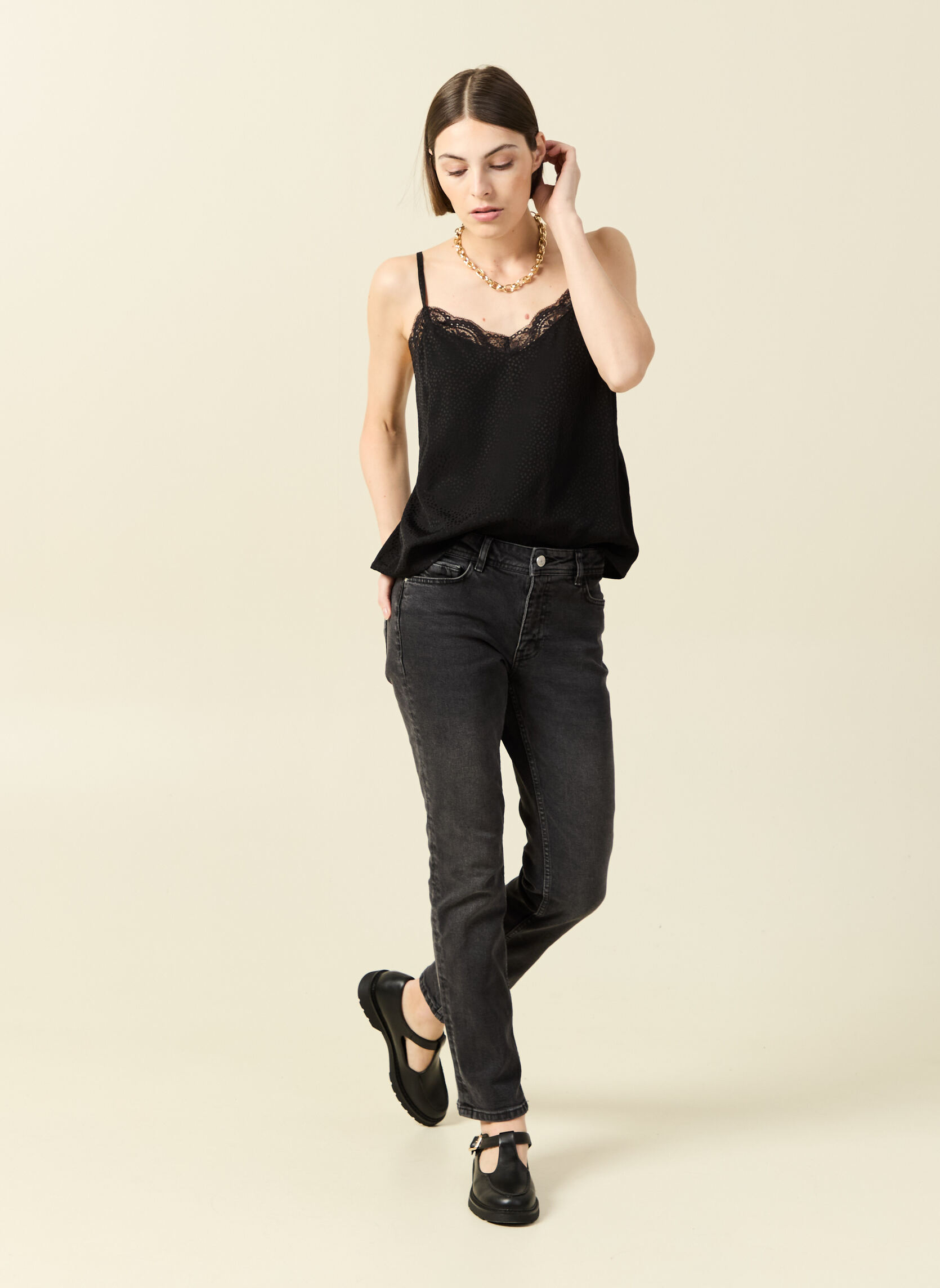 Jeans droit SOFIA-INDIE femme noir Bonobo Jeans droit SOFIA-INDIE femme noir Noir