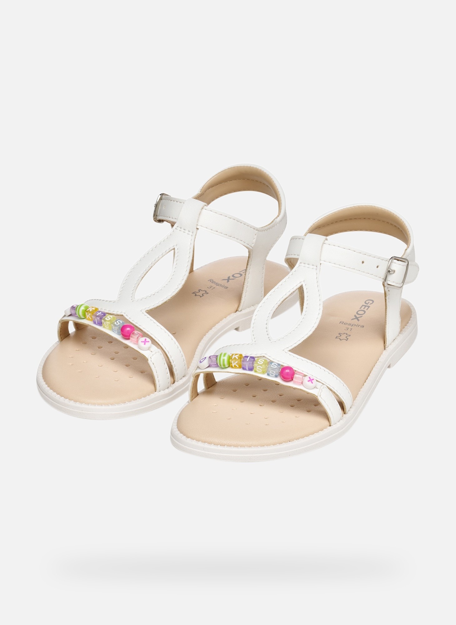 Sandales SANDAL KARLY GIRL fille blanc Geox Sandales SANDAL KARLY GIRL fille blanc Blanc