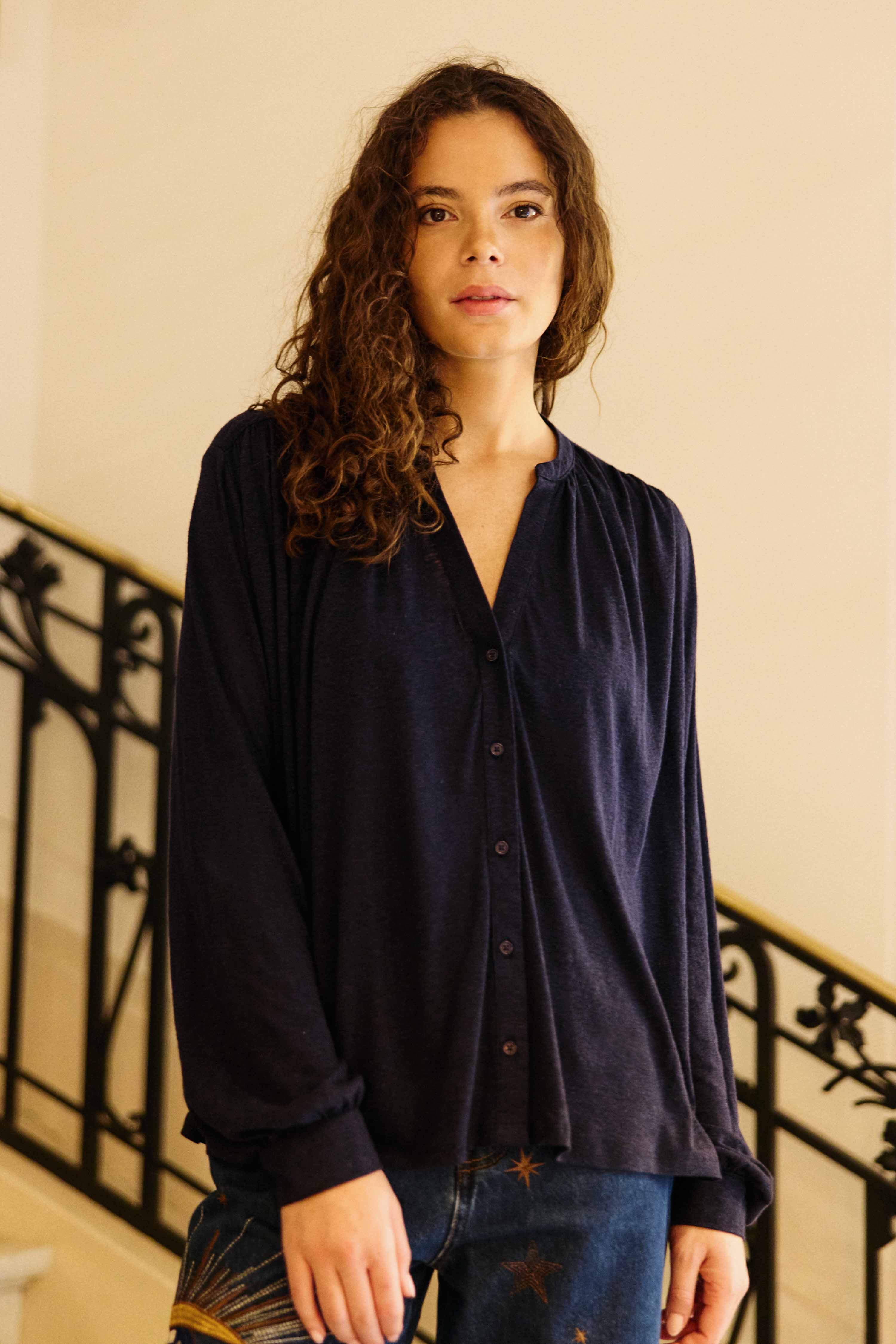 Blouses Blouse - BRADLEY - 25-marine femme bleu La Petite Etoile Blouses Blouse - BRADLEY - 25-marine femme bleu Bleu marine