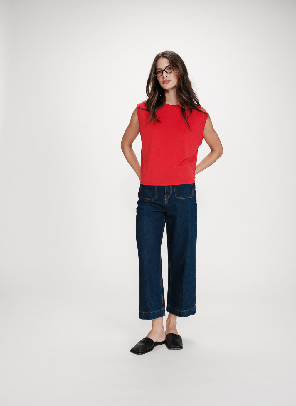 Tops T-shirt large sans manches en modal fuchsia Rimbaud femme rouge Grace & Mila Tops T-shirt large sans manches en modal fuchsia Rimbaud femme rouge Rouge