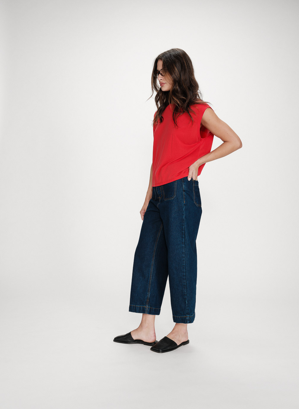 Tops T-shirt large sans manches en modal fuchsia Rimbaud femme rouge Grace & Mila Tops T-shirt large sans manches en modal fuchsia Rimbaud femme rouge Rouge