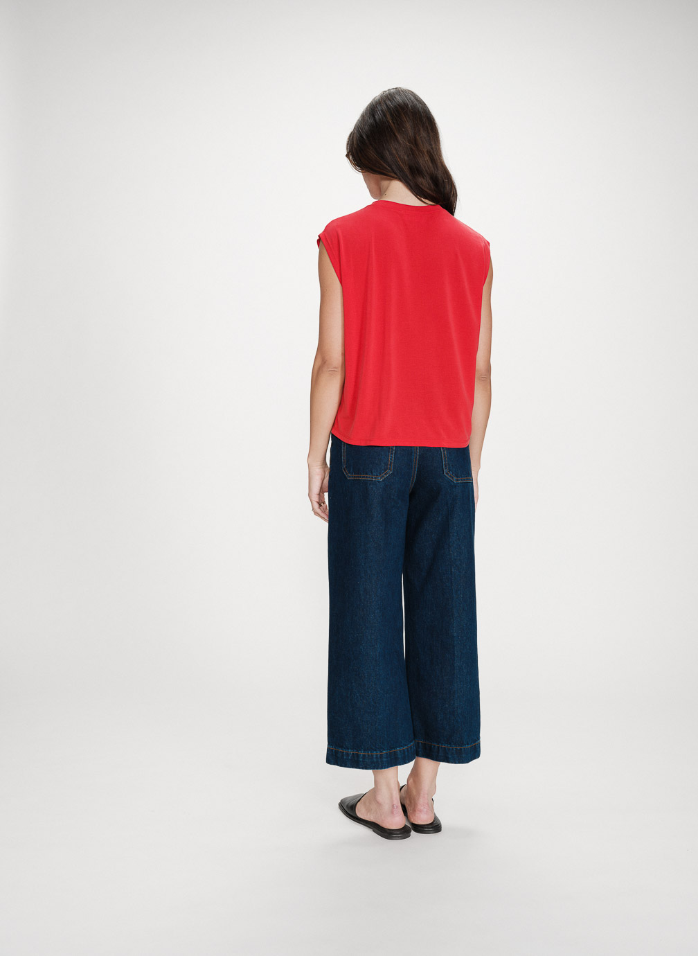 Tops T-shirt large sans manches en modal fuchsia Rimbaud femme rouge Grace & Mila Tops T-shirt large sans manches en modal fuchsia Rimbaud femme rouge Rouge