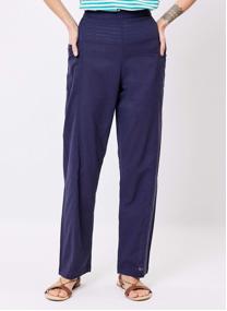Pantalons droit Pantalon coton bio droit avec poches DANI femme bleu