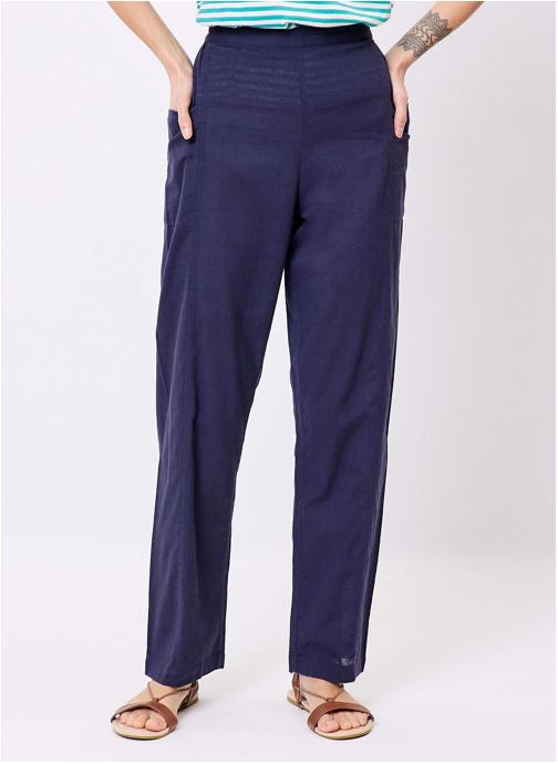 La Fiancée Pantalons droit Pantalon coton bio droit avec poches DANI femme bleu