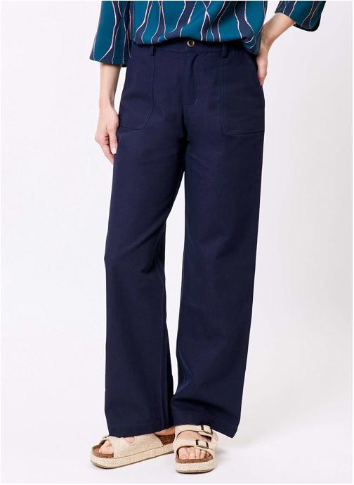 La Fiancée Pantalons droit Pantalon droit coton bio épais LINE femme bleu