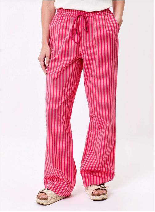 La Fiancée Pantalons droit Pantalon rayé large coton bio JAMAL femme rose