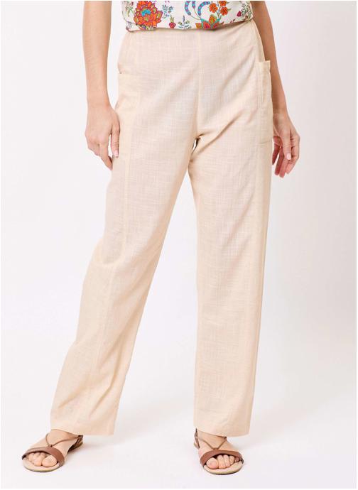 La Fiancée Pantalons droit Pantalon coton bio droit avec poches DANI femme beige