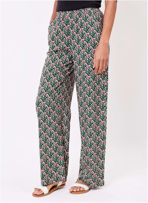 La Fiancée Pantalons droit Pantalon imprimé élastiqué large fluide MOMED femme vert