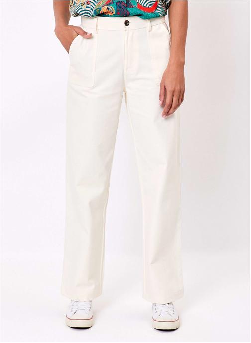 La Fiancée Pantalons droit Pantalon droit coton bio épais LINE femme blanc