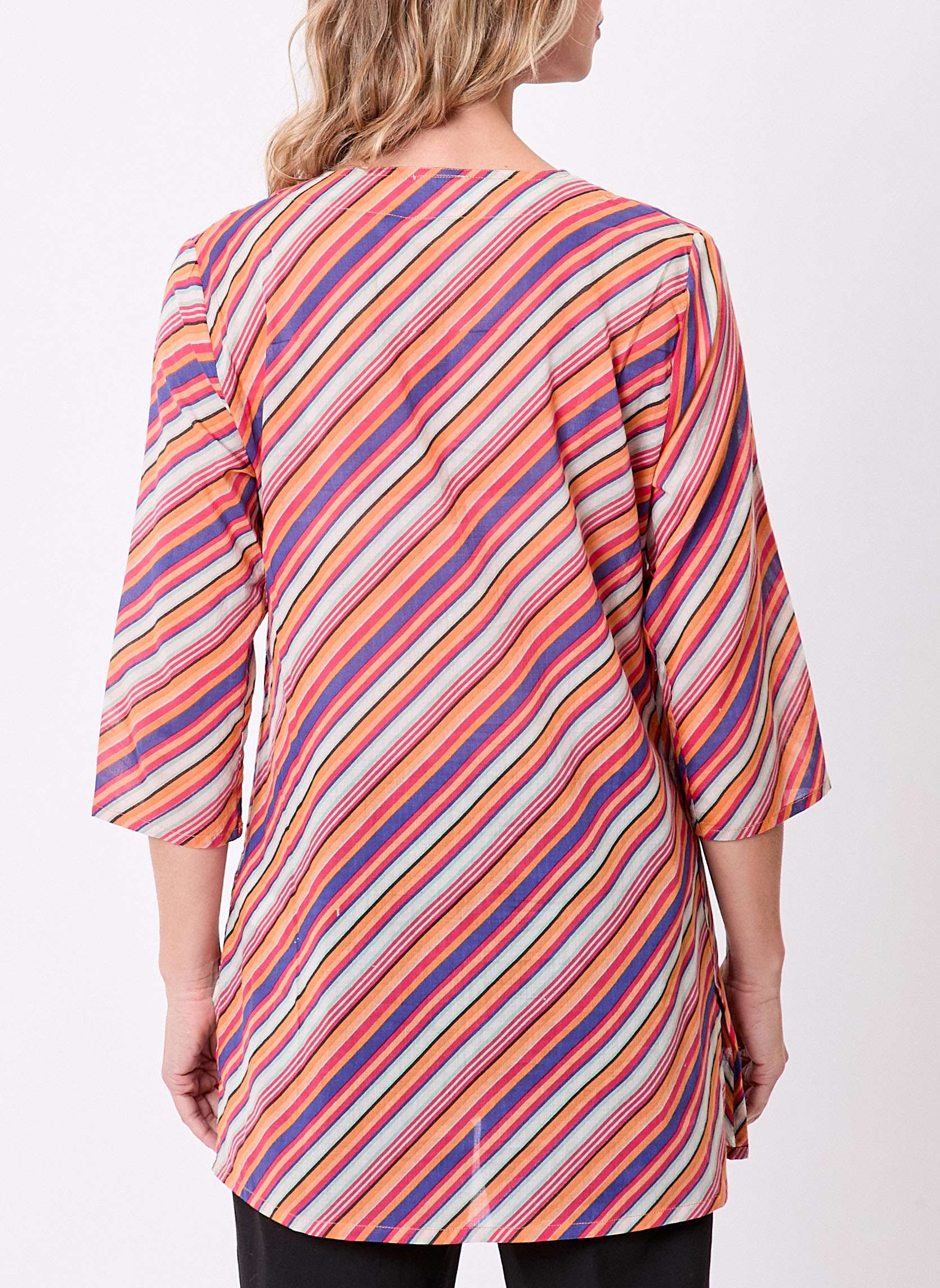 Blouses Tunique imprimée en coton bio LAURIE femme orange La Fiancée Blouses Tunique imprimée en coton bio LAURIE femme orange Orange