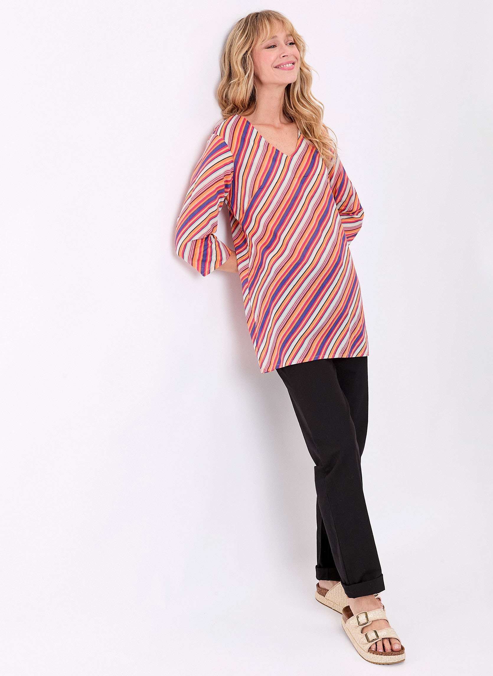 Blouses Tunique imprimée en coton bio LAURIE femme orange La Fiancée Blouses Tunique imprimée en coton bio LAURIE femme orange Orange