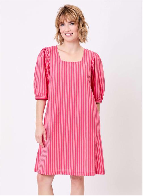 La Fiancée Robes Robe rayures coton bio manches 3/4 ALICK femme rose