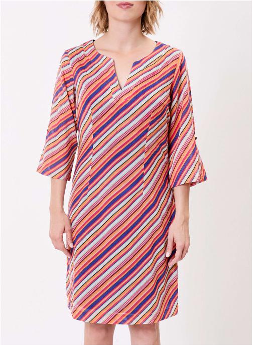 La Fiancée Robes Robe courte imprimée voile de coton bio CAMILA femme rose