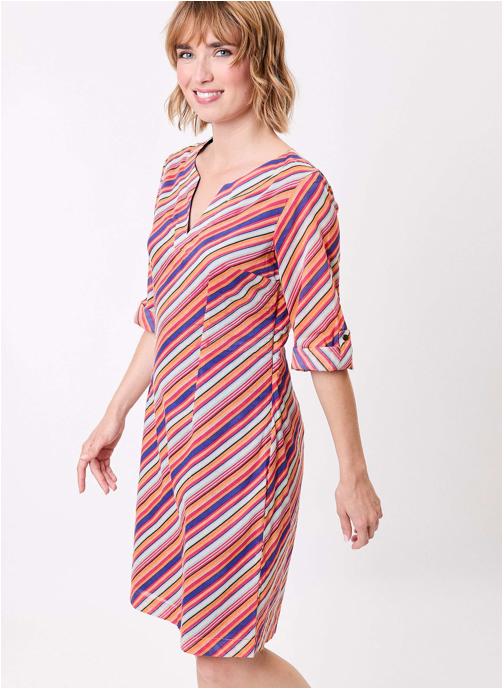 La Fiancée Robes Robe courte imprimée voile de coton bio CAMILA femme multicolore