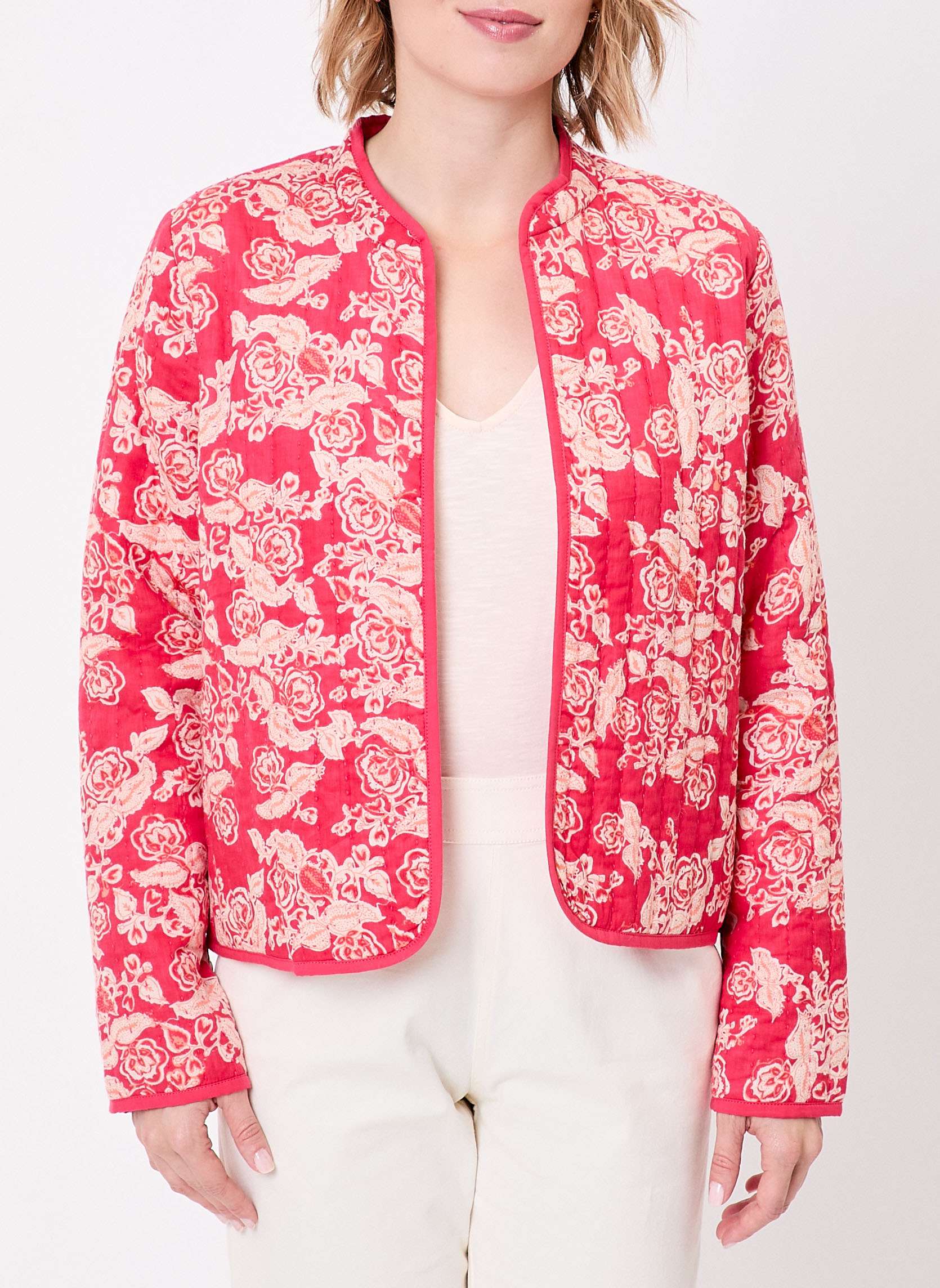 Vestes Veste matelassée réversible coton bio ANETE femme rose La Fiancée Vestes Veste matelassée réversible coton bio ANETE femme rose Rose foncé