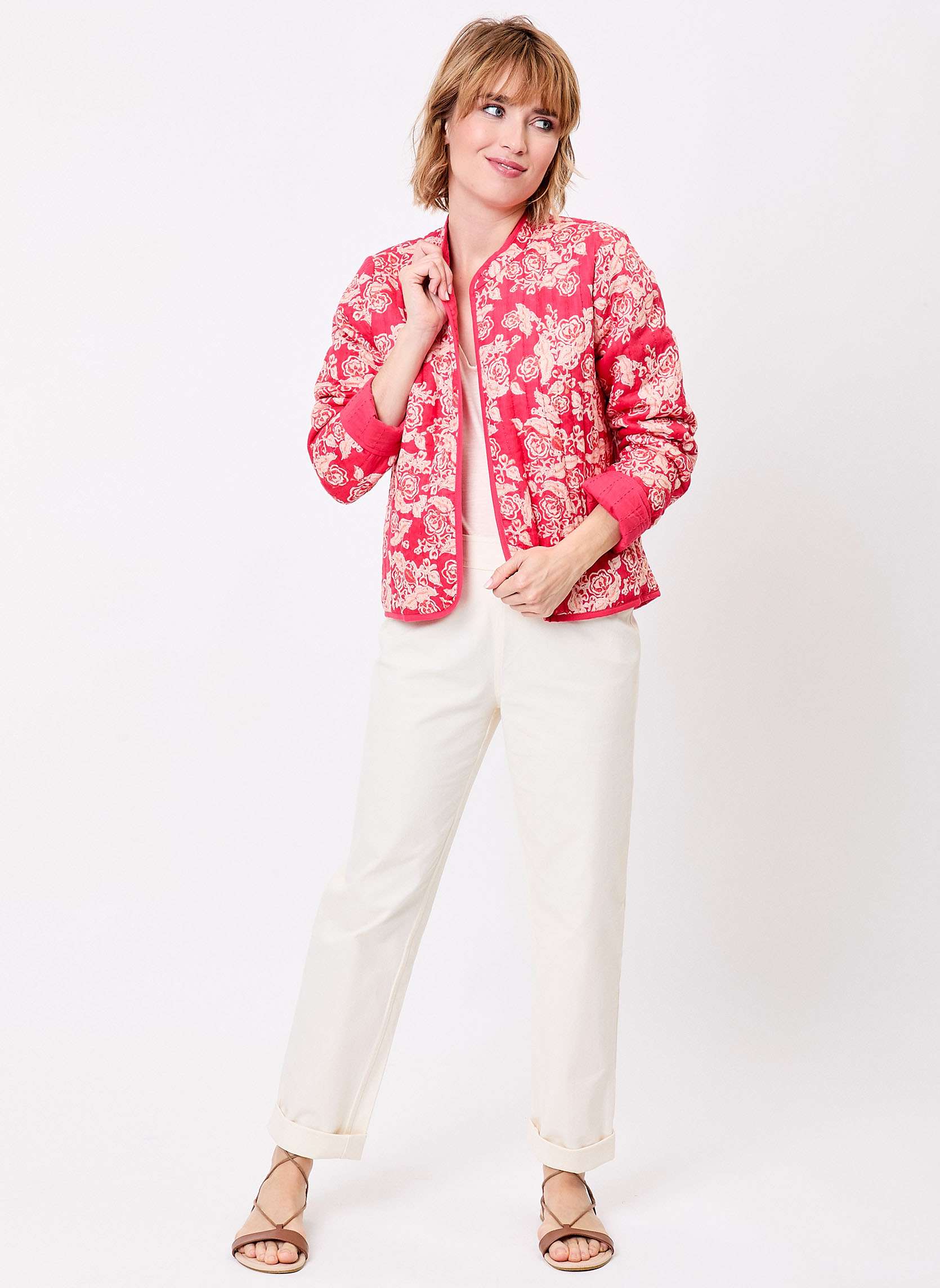 Vestes Veste matelassée réversible coton bio ANETE femme rose La Fiancée Vestes Veste matelassée réversible coton bio ANETE femme rose Rose foncé