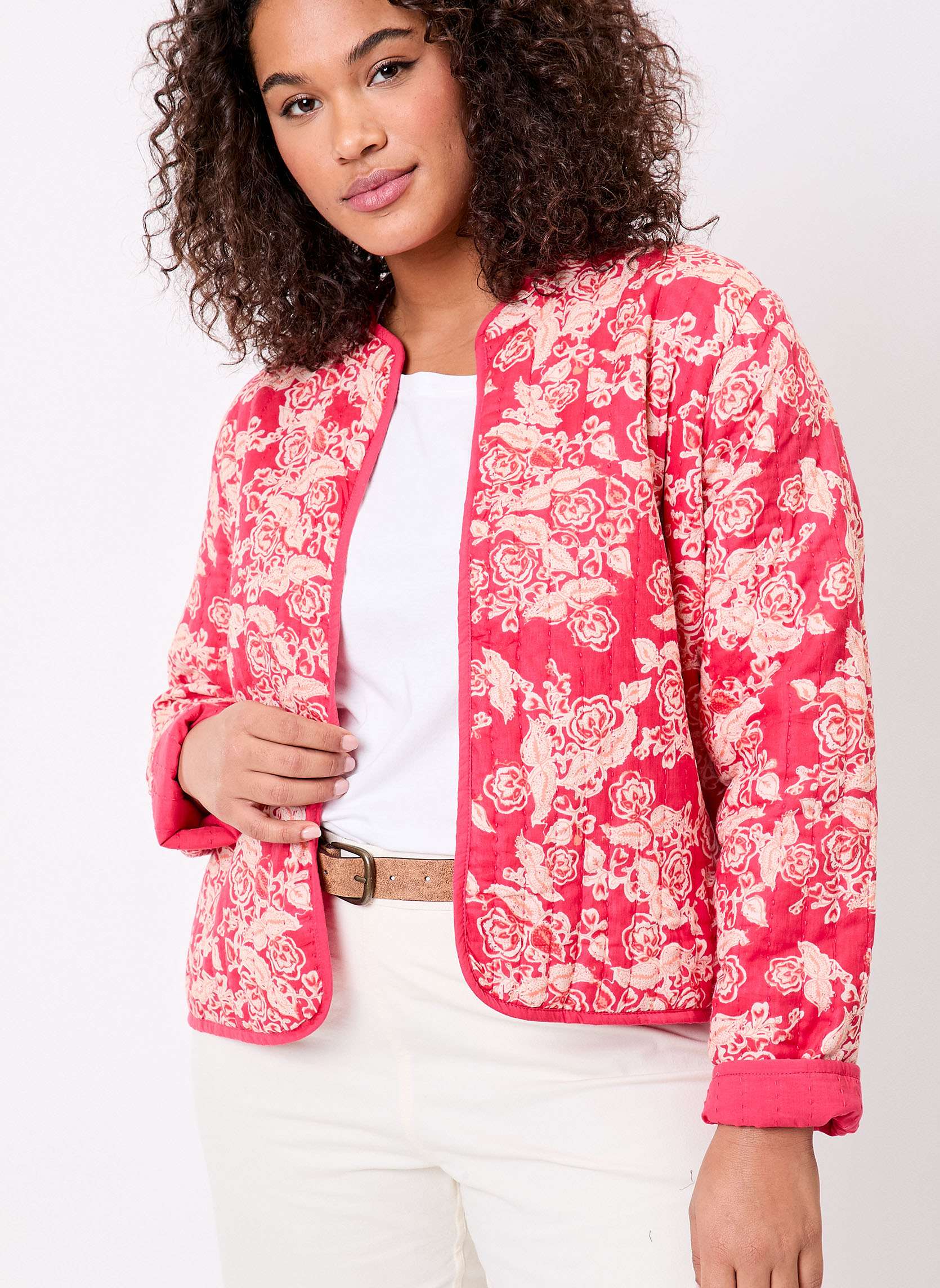 Vestes Veste matelassée réversible coton bio ANETE femme rose La Fiancée Vestes Veste matelassée réversible coton bio ANETE femme rose Rose foncé