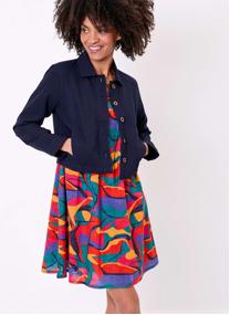 Vestes Veste unie courte en coton bio BLASI femme bleu La Fiancée Vestes Veste unie courte en coton bio BLASI femme bleu Bleu foncé
