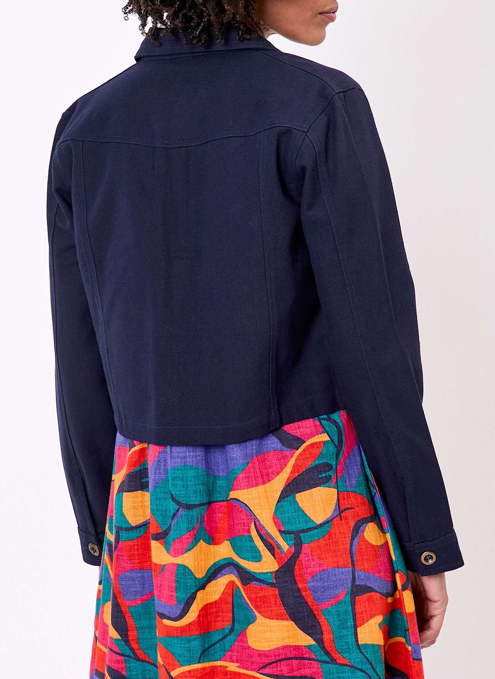 Vestes Veste unie courte en coton bio BLASI femme bleu La Fiancée Vestes Veste unie courte en coton bio BLASI femme bleu Bleu foncé