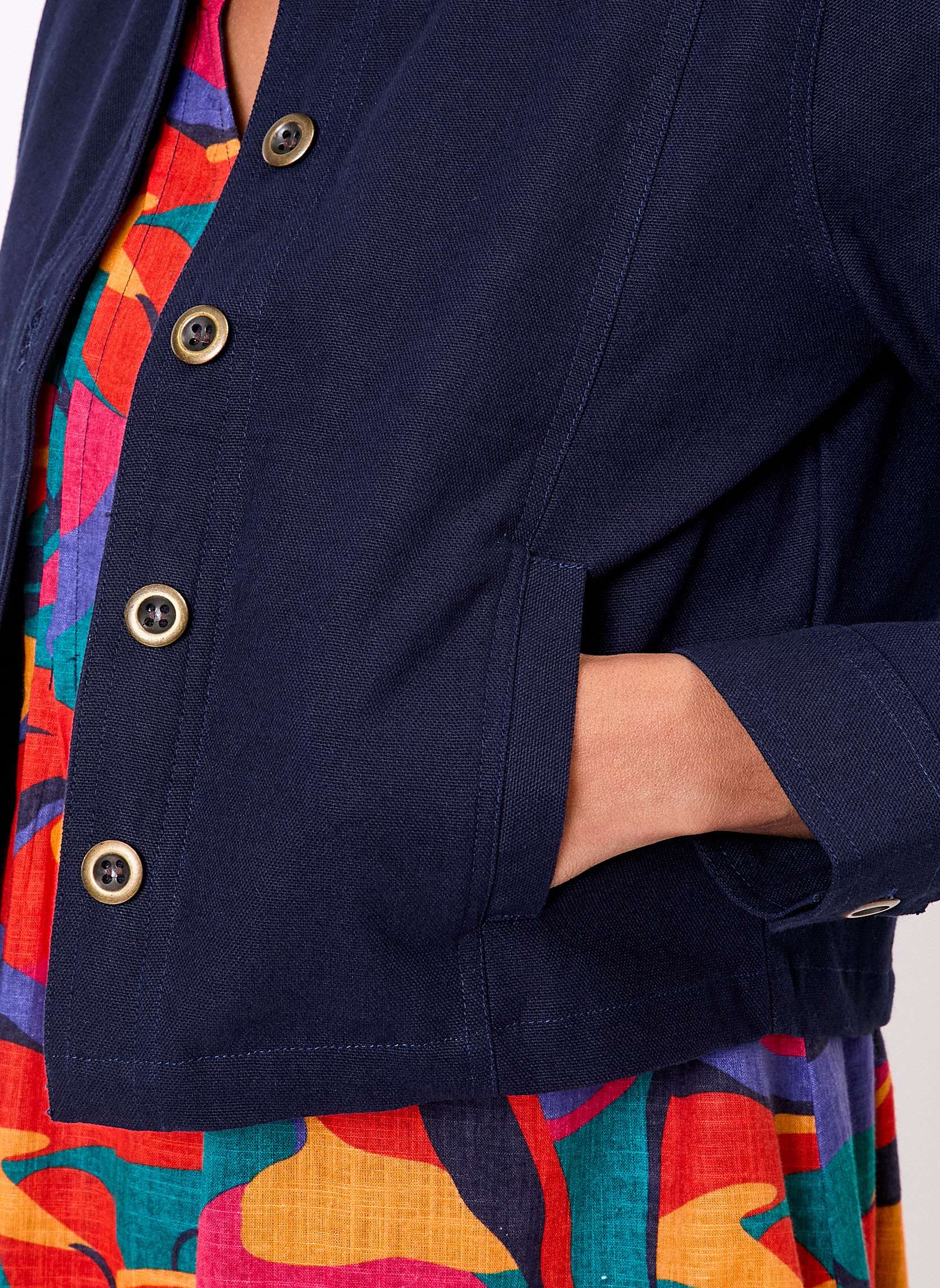 Vestes Veste unie courte en coton bio BLASI femme bleu La Fiancée Vestes Veste unie courte en coton bio BLASI femme bleu Bleu foncé