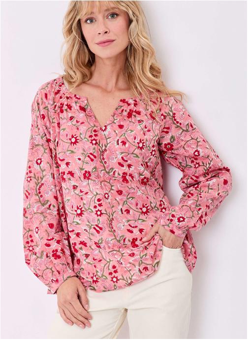 La Fiancée Blouses Blouse coton imprimée ample OCO femme rose