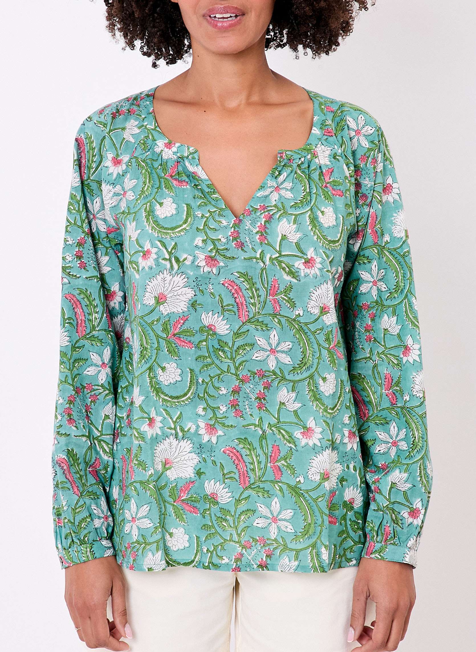 Blouses Blouse coton imprimée ample OCO femme vert La Fiancée Blouses Blouse coton imprimée ample OCO femme vert Vert clair