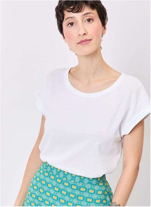 La Fiancée Tee-shirts T-shirt coton bio uni dentelle CEBANE femme blanc