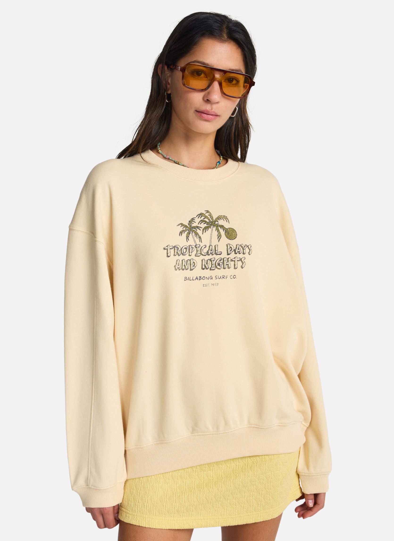 Sweats à capuche All The Days Kendall femme jaune Billabong Sweats à capuche All The Days Kendall femme jaune Jaune clair
