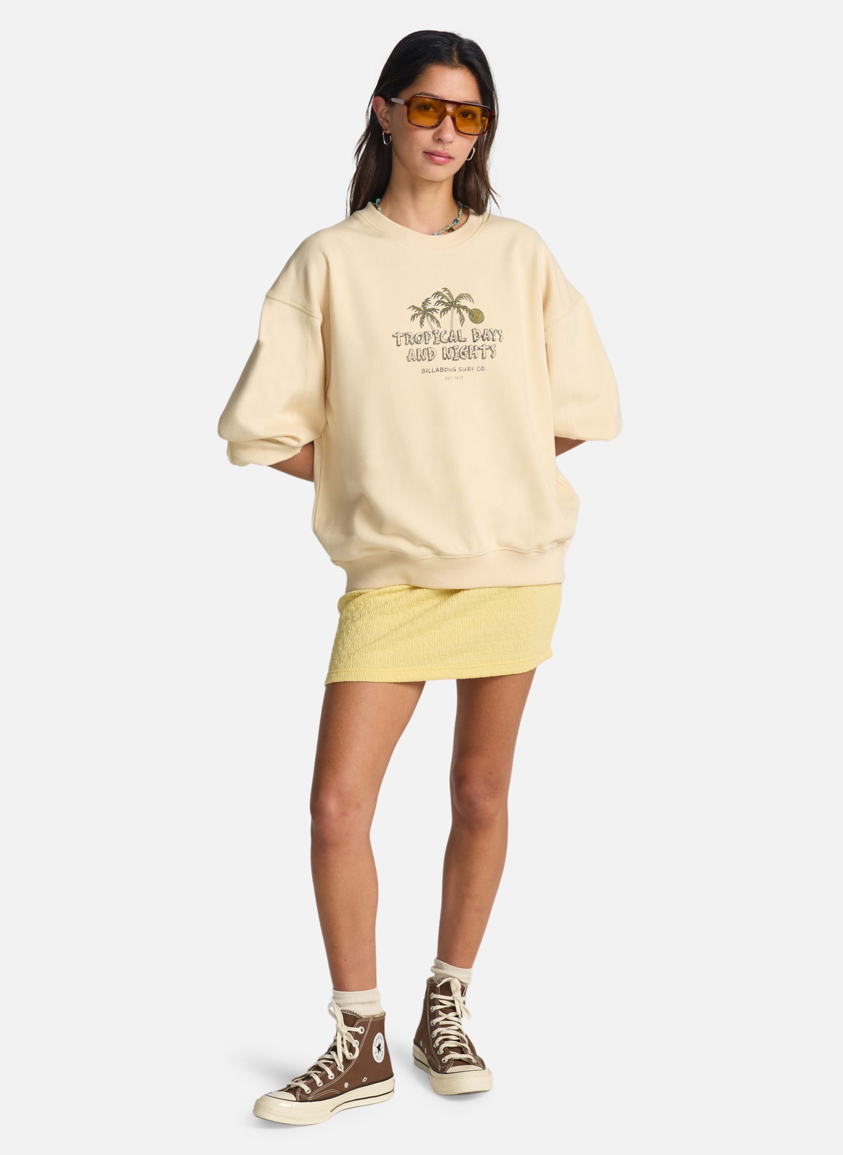 Sweats à capuche All The Days Kendall femme jaune Billabong Sweats à capuche All The Days Kendall femme jaune Jaune clair