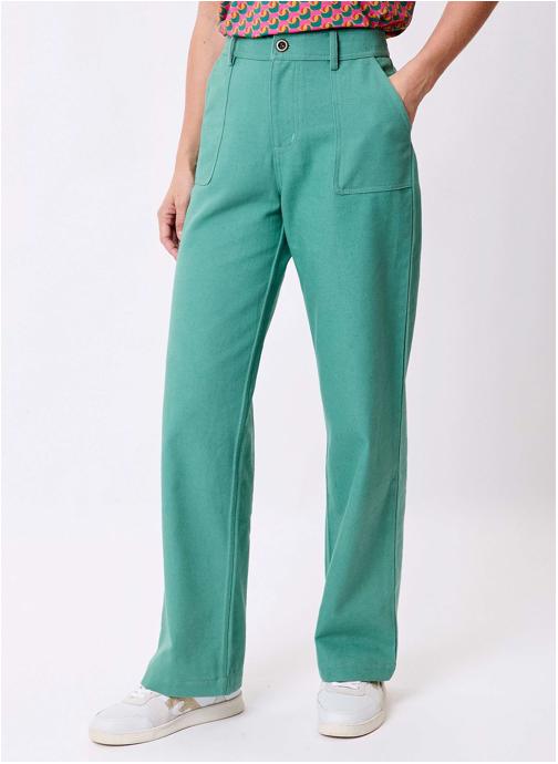 La Fiancée Pantalons droit Pantalon droit coton bio épais LINE femme vert