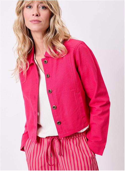 La Fiancée Vestes Veste unie courte en coton bio BLASI femme rose