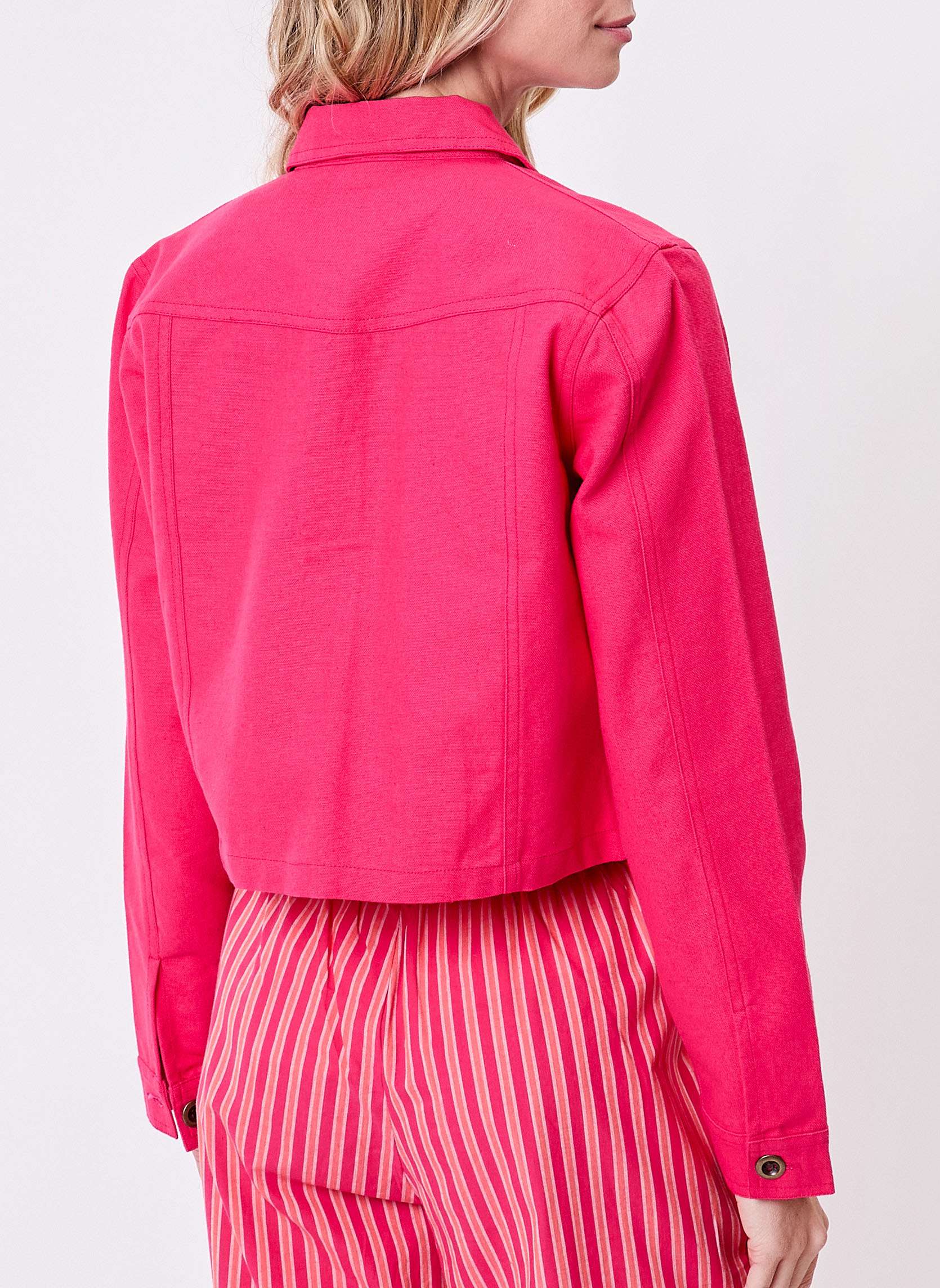 Vestes Veste unie courte en coton bio BLASI femme rose La Fiancée Vestes Veste unie courte en coton bio BLASI femme rose Rose foncé