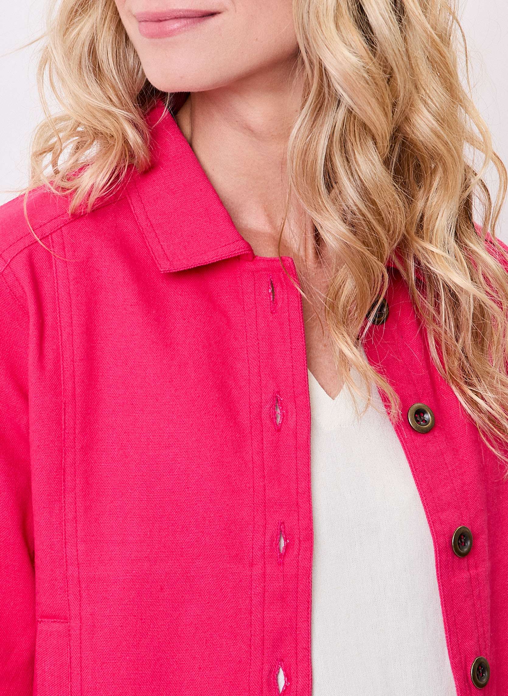 Vestes Veste unie courte en coton bio BLASI femme rose La Fiancée Vestes Veste unie courte en coton bio BLASI femme rose Rose foncé