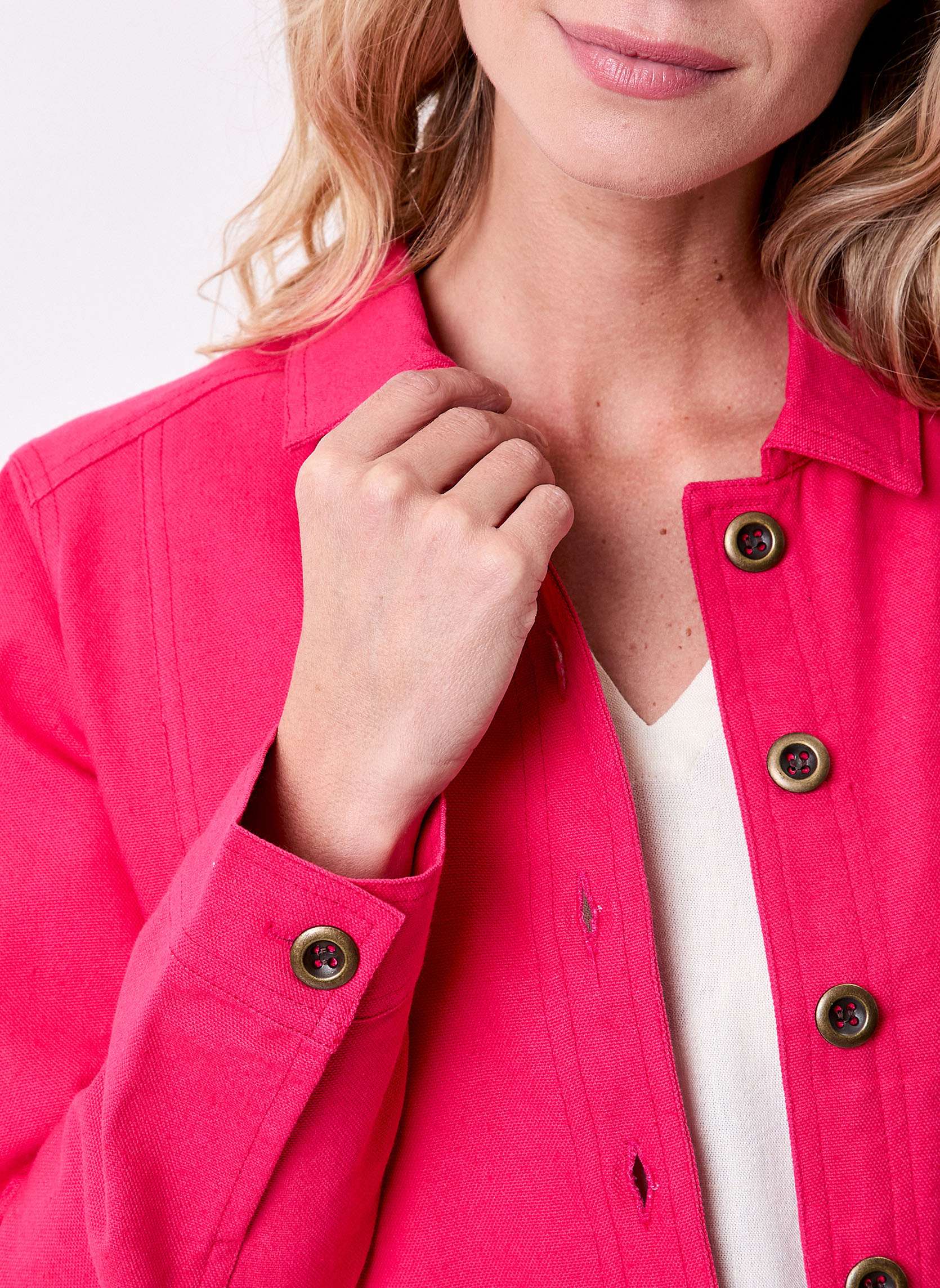Vestes Veste unie courte en coton bio BLASI femme rose La Fiancée Vestes Veste unie courte en coton bio BLASI femme rose Rose foncé