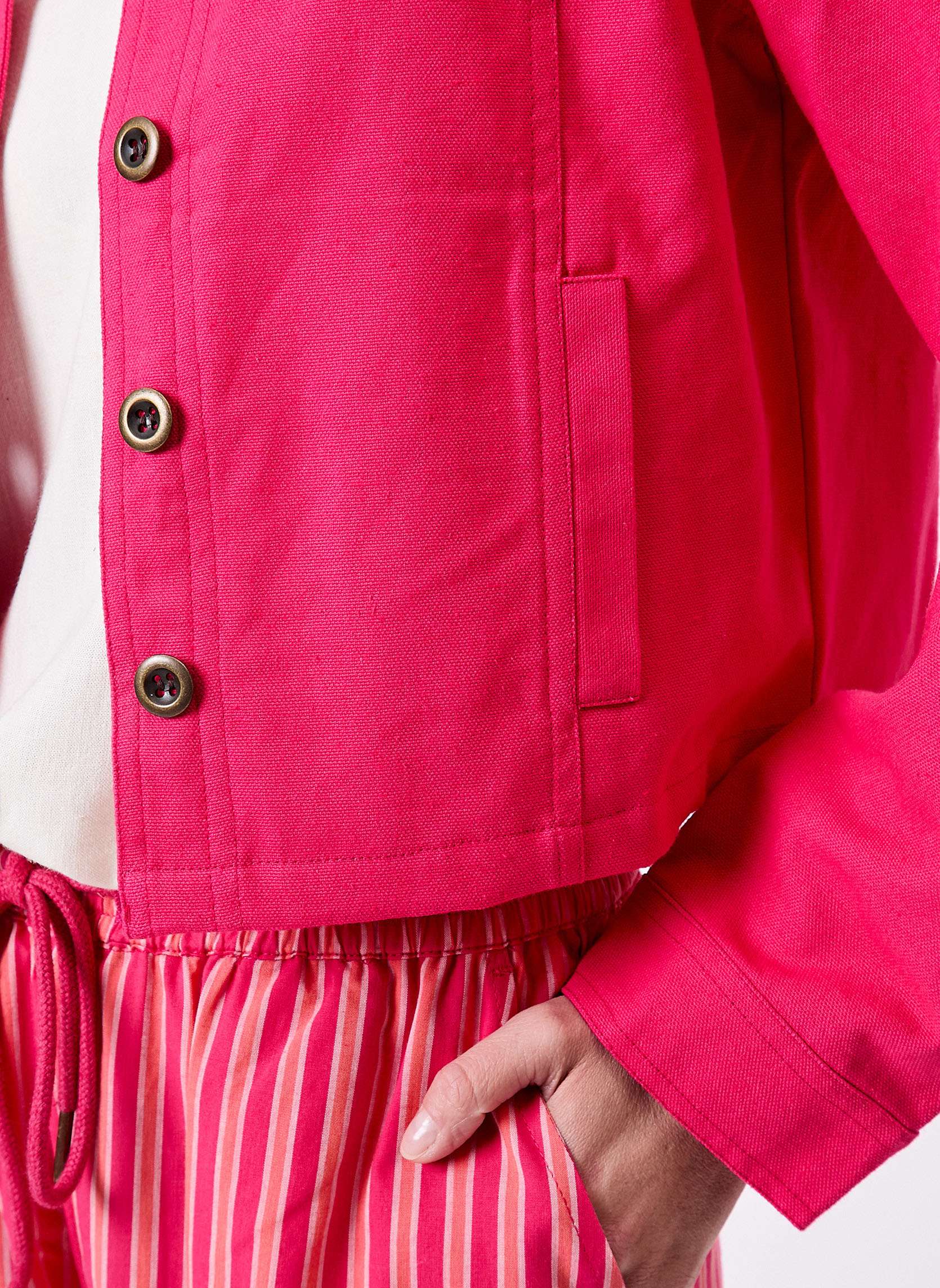 Vestes Veste unie courte en coton bio BLASI femme rose La Fiancée Vestes Veste unie courte en coton bio BLASI femme rose Rose foncé