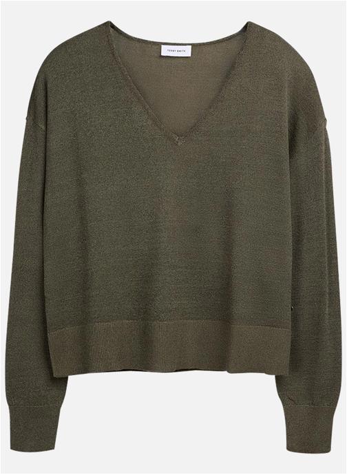 Teddy Smith Pulls Pull col v ajusté - 31517357D femme vert