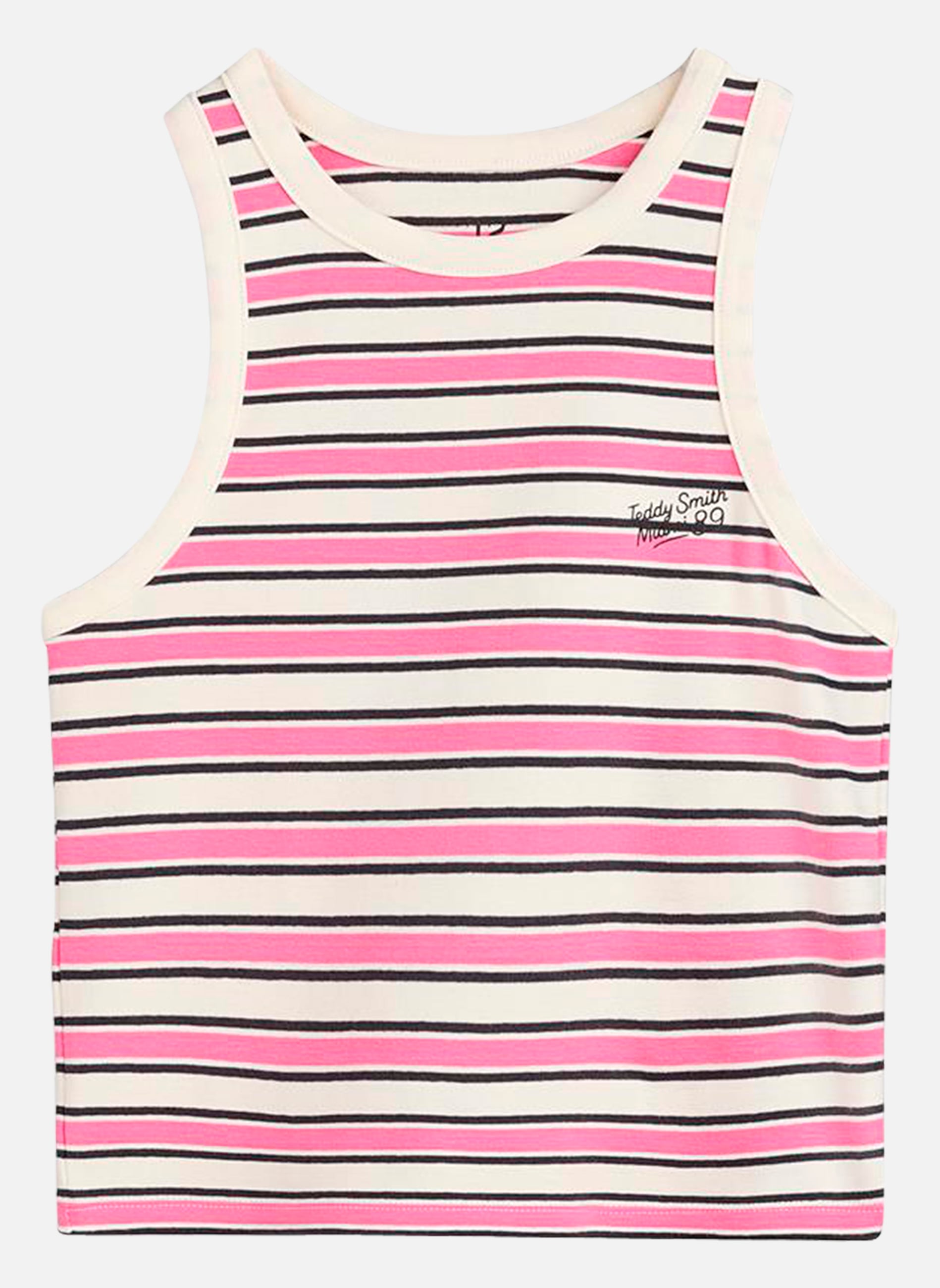 Débardeurs Débardeur coton à rayures ajusté - 51107814D fille rose Teddy Smith Débardeurs Débardeur coton à rayures ajusté - 51107814D fille rose Rose