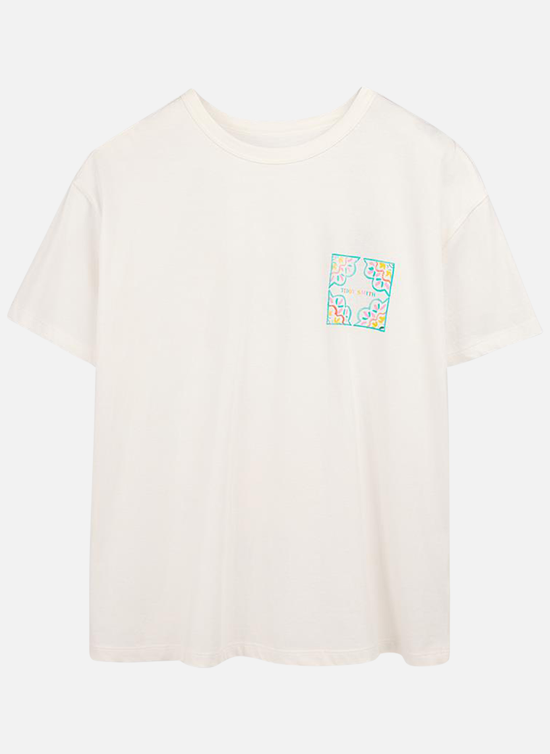 Tee-shirts T-shirt coton col rond droit - 31018046D femme blanc Teddy Smith Tee-shirts T-shirt coton col rond droit - 31018046D femme blanc Blanc